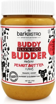 Bark Bistro Company Buddy Budder Flax'n Fido Peanut Butter Lickable Dog Treat, 16-oz jar, slide 1 of 1