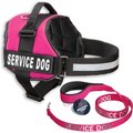 Industrial Puppy Service Dog Harness & Leash, Pink, Large: 27 to 33.5-in chest