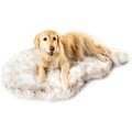PawBrands PupRug Faux Fur Curve Orthopedic Pillow Dog Bed w/Removable Cover, White, Large/X-Large