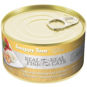 Snappy Tom Lites Tuna with Shrimp & Calamari Canned Cat Food, 5.5-oz can, case of 24