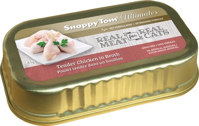 Snappy Tom Ultimates Tender Chicken in Broth Canned Cat Food, 3-oz tray, case of 12, slide 1 of 1