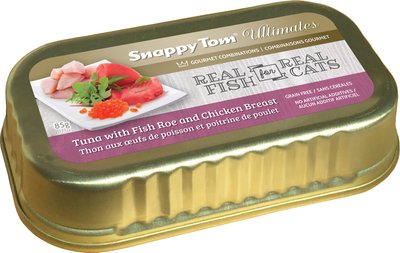 Snappy Tom Ultimates Tuna with Fish Roe & Chicken Breast Canned Cat Food, 3-oz, case of 12, slide 1 of 1
