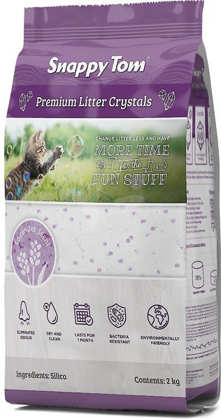 Snappy Tom Natural Lavender Scented Non-Clumping Crystal Cat Litter, 4.4-lb bag slide 1 of 6
