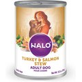 Halo Holistic Turkey & Salmon Stew Adult Canned Dog Food, 13.2-oz, case of 6