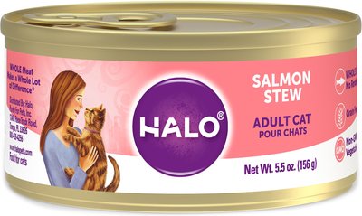 Halo Salmon Stew Grain-Free Adult Canned Cat Food, slide 1 of 1