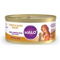 Halo Turkey & Duck Recipe Grain-Free Small Breed Canned Dog Food, 5.5-oz, case of 12