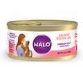 Halo Salmon Recipe Pate Grain-Free Indoor Cat Canned Cat Food, 5.5-oz, case of 12