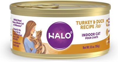 Halo Turkey & Duck Recipe Pate Grain-Free Indoor Cat Canned Cat Food, slide 1 of 1