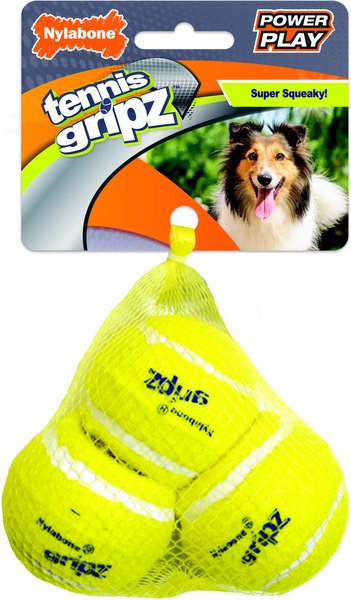 Nylabone Power Play Tennis Ball Gripz Dog Toy, Medium, 3 count slide 1 of 10
