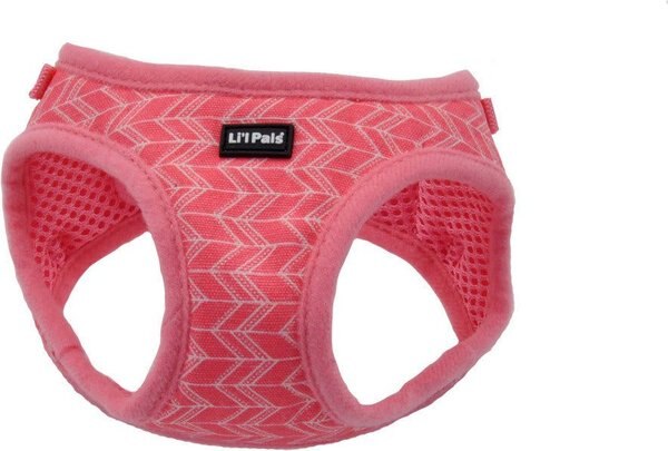 Li'l Pals Canvas Step In Back Clip Dog Harness, Pink Tribal Chevron, 8 to 10-in chest slide 1 of 8