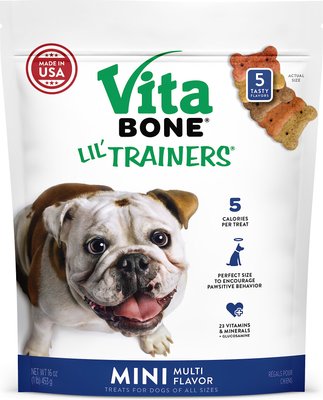 Vita Bone Lil Trainers Multi Flavor Mini Crunchy Dog Treats, 16-oz bag, slide 1 of 1