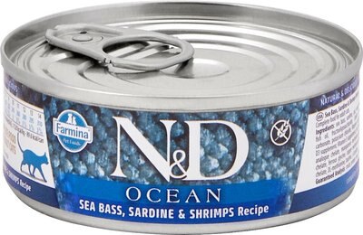 Farmina Natural & Delicious Ocean Sea Bass, Sardine & Shrimp Canned Cat Food, slide 1 of 1