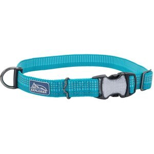 K9 Explorer Brights Reflective Dog Collar, Ocean, 10 to 14-in neck, 5/8-in wide