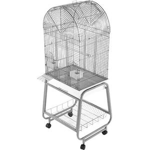 A&E Cage Company Open Top Dome Bird Cage & Removable Stand, White