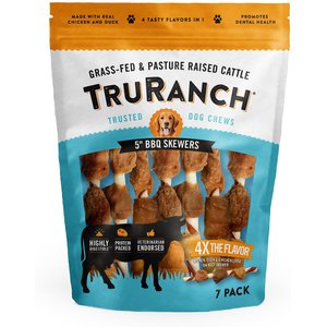 TruRanch 5" BBQ Skewers Chicken & Duck Dog Treats, 7 count