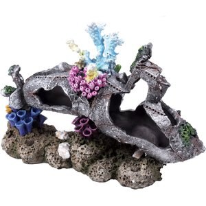 Penn-Plax Grey Submarine Coral Aquarium Ornament