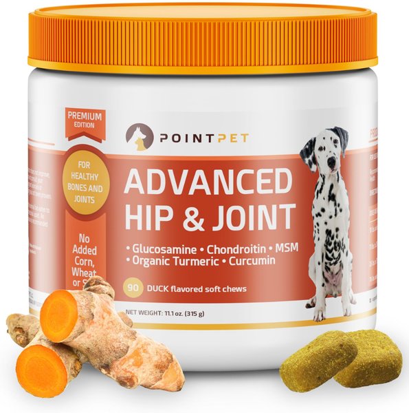 PointPet Advanced Hip & Joint Duck Flavor with Glucosamine, MSM & Chondroitin Senior Dog Supplement, 90 count slide 1 of 11