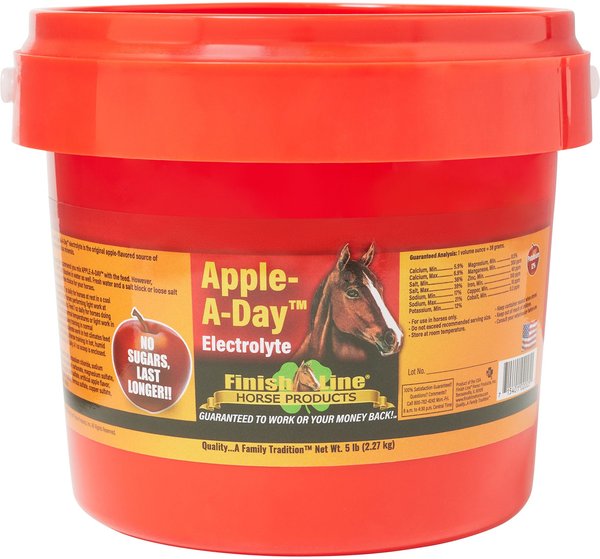 Finish Line Apple-A-Day Electrolyte Apple Flavor Powder Horse Supplement, 5-lb tub slide 1 of 1
