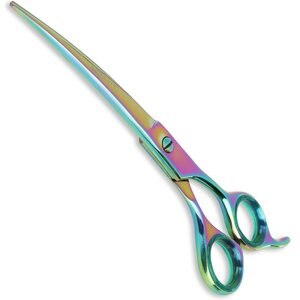 Sharf Gold Touch Rainbow Curved Pet Grooming Shear, 7.5-in