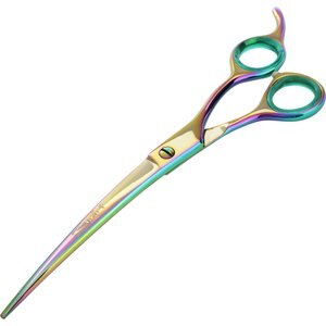 Sharf Gold Touch Rainbow Curved Pet Grooming Shear, 8.5-in