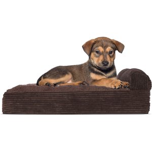 FurHaven Chaise Lounge Orthopedic Cat & Dog Bed w/Removable Cover, Dark Espresso, Small
