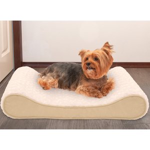 FurHaven Ultra Plush Luxe Lounger Memory Foam Dog Bed w/Removable Cover, Cream, Medium
