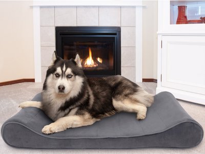FurHaven Microvelvet Luxe Lounger Cooling Gel Dog Bed w/Removable Cover, slide 1 of 1