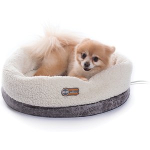 K&H Pet Products Thermo-Snuggle Cup Bomber Heated Dog & Cat Bed, Gray