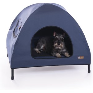 K&H Pet Products Original Indoor/Outdoor Covered Elevated Dog Bed, Navy Blue, Medium