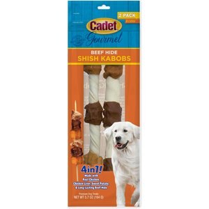 Cadet Gourmet Triple Flavored Shish Kabobs Dog Treat, X-Large, 2 count