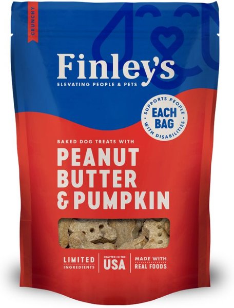 Finley's Barkery Wheat-Free Peanut Butter & Pumpkin Crunchy Biscuit Dog Treats, 12-oz bag slide 1 of 9
