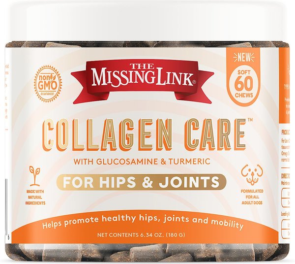 The Missing Link Collagen Care Hips & Joints Soft Chews Dog Supplement, 60 count slide 1 of 2