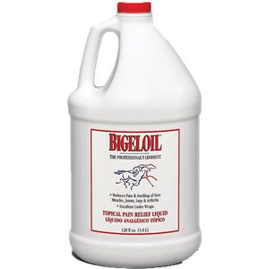 Absorbine Bigeloil Sore Muscle & Joint Pain Relief Horse Liniment Liquid, 1-gal bottle