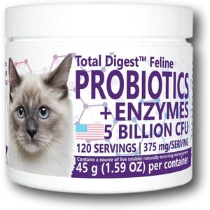 Equa Holistics Total Digest Probiotics & Enzymes Cat Supplement, 1.59-oz tub
