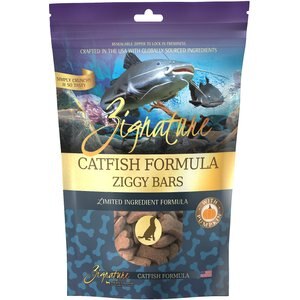 Zignature Grain-Free Catfish Formula Ziggy Bars Biscuit Dog Treats, 12-oz bag