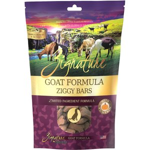 Zignature Grain-Free Goat Formula Ziggy Bars Biscuit Dog Treats, 12-oz bag