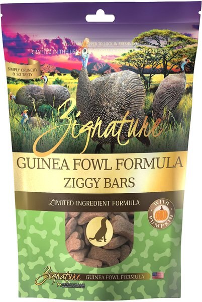 Zignature Grain-Free Guinea Fowl Formula Ziggy Bars Biscuit Dog Treats, 12-oz bag slide 1 of 6