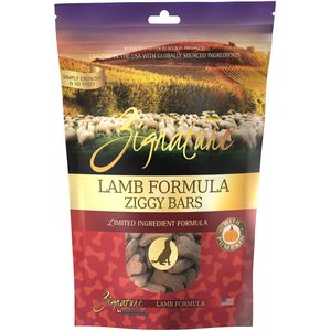 Zignature Grain-Free Lamb Formula Ziggy Bars Biscuit Dog Treats, 12-oz bag