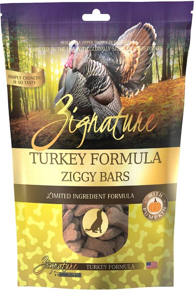 Zignature Grain-Free Turkey Formula Ziggy Bars Biscuit Dog Treats, 12-oz bag slide 1 of 6