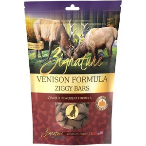 Zignature Grain-Free Venison Formula Ziggy Bars Biscuit Dog Treats, 12-oz bag