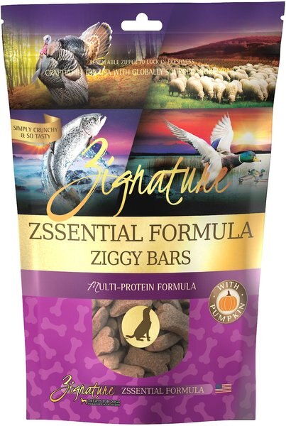 Zignature Grain-Free Zssential Formula Ziggy Bars Biscuit Dog Treats, 12-oz bag slide 1 of 6