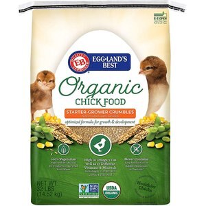 Eggland's Best 19% Protein Organic Starter-Grower Crumbles Chick Feed, 32-lb bag