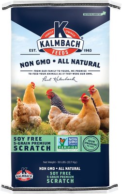 Kalmbach Feeds All Natural Non-GMO, Soy Free 5 Grain Premium Scratch Chicken Feed, 50-lb bag, slide 1 of 1