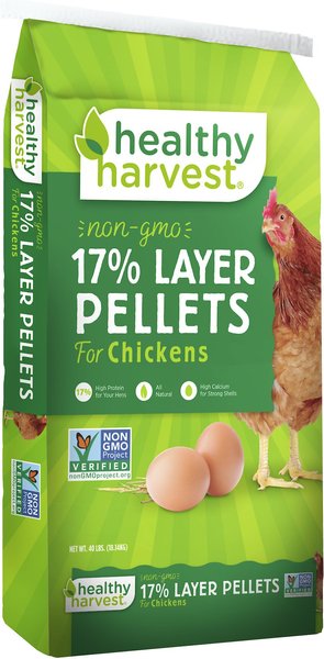 Healthy Harvest Non-GMO 17% Protein Layer Pellets Poultry Feed, 40-lb bag slide 1 of 7