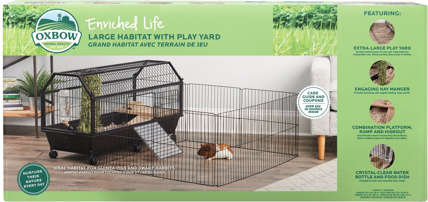 oxbow guinea pig & dwarf rabbit habitat with play yard