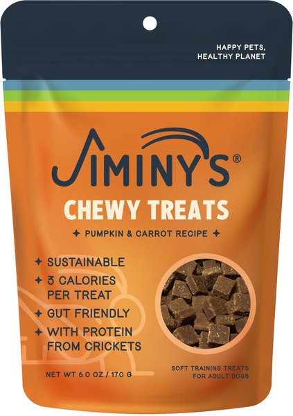 Jiminy's Cricket Cookie Pumpkin & Carrot Recipe Chicken-Free Soft Training Dog Treats, 6-oz bag slide 1 of 9