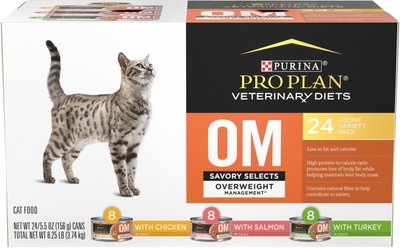 Purina Pro Plan Veterinary Diets OM Savory Selects Wet Cat Food Variety Pack, slide 1 of 1
