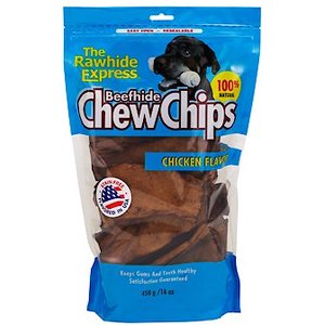 The Rawhide Express Beefhide Chew Chips Chicken Flavor Dog Treats, 16-oz bag