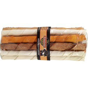 The Rawhide Express Twisted Sticks Assorted Flavor Dog Treats, 15 count