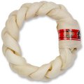 The Rawhide Express Natural Braided Donut Dog Treat, 7-8-in